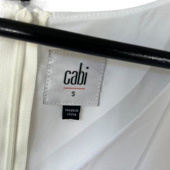 CAbi White Indulge Long Sleeve Surplice Layered Top Small - Picture 7 of 9